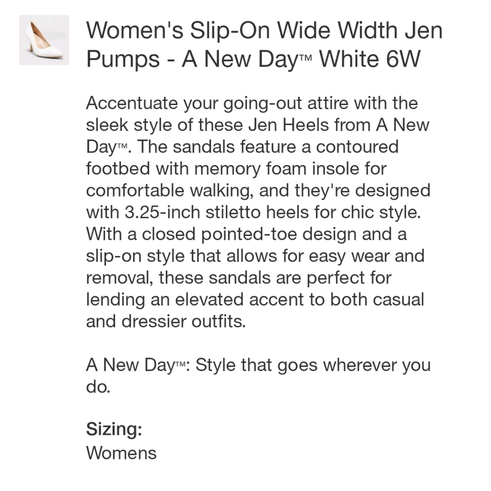 A New Day Women's Slip-On Wide Width Jen Pumps - Picture 5 of 7